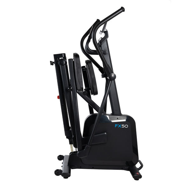 A white background image of the folded cardiostrong FX50 Elliptical Cross Trainer