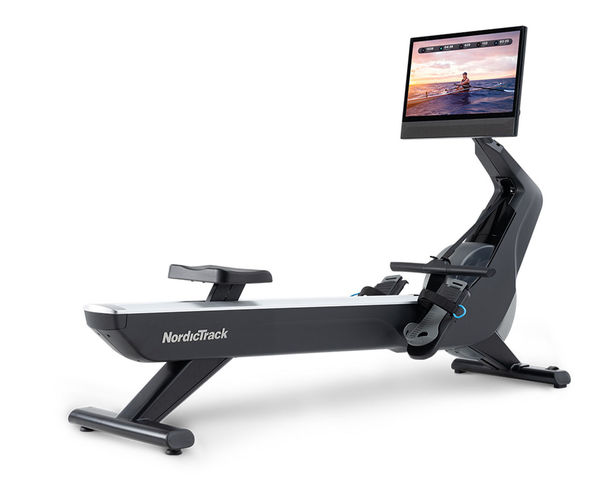 Front angled product view of the NordicTrack RW900 Rower with screen