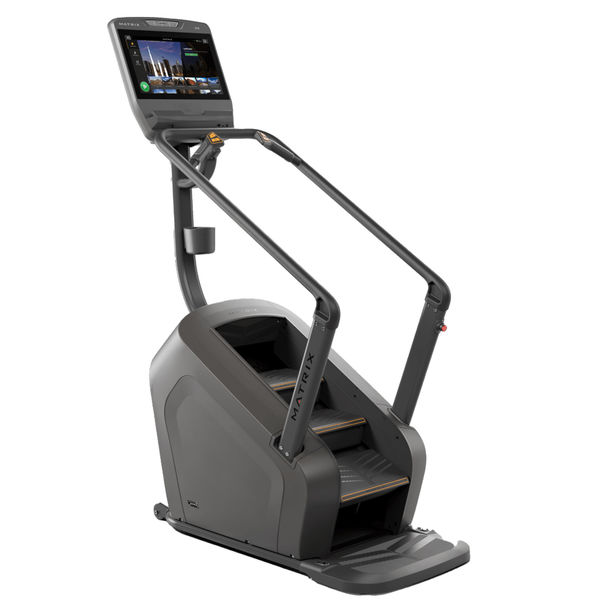 Back left view of the Matrix Lifestyle Climbmill with XL touch console