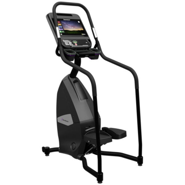 Back left view of the StairMaster 8FC FreeClimber with 15″ touchscreen console