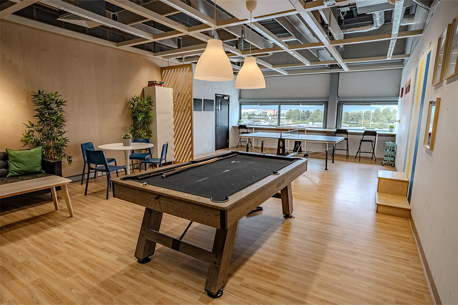 A photograph of the games room in IKEA Glasgow. This is a photograph before Fitshop remodelled the area into a gym.