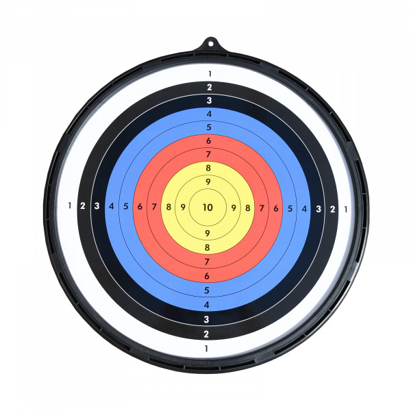 Front view of bullseye target dartboard layout
