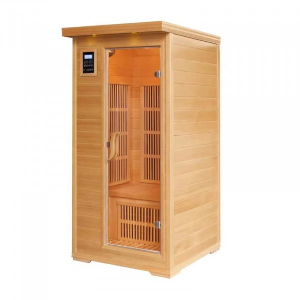 Angled side view of the Atlantic Saunas Mono Infrared Sauna.