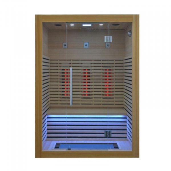 Front view of the Atlantic Saunas Infrared Hanko 3 Person Sauna.
