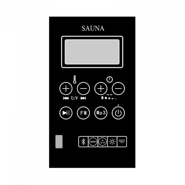 Digital control panel included with the Snug sauna.
