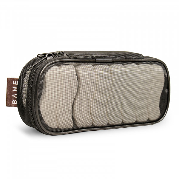 A white background image of the BAHE Silicone Ankle and Wrist Weights in Coconut colour inside the carry case.