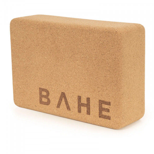A White background product image of the BAHE Cork Yoga Block