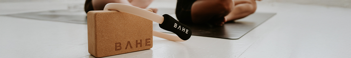 Product banner for the BAHE Cork Yoga Block