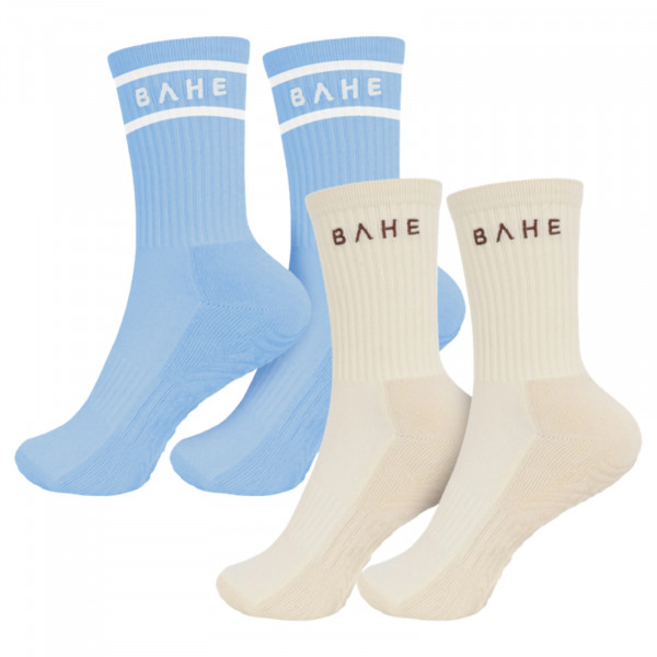 White Background image of the BAHE Studio Grippy Crew Socks Pair