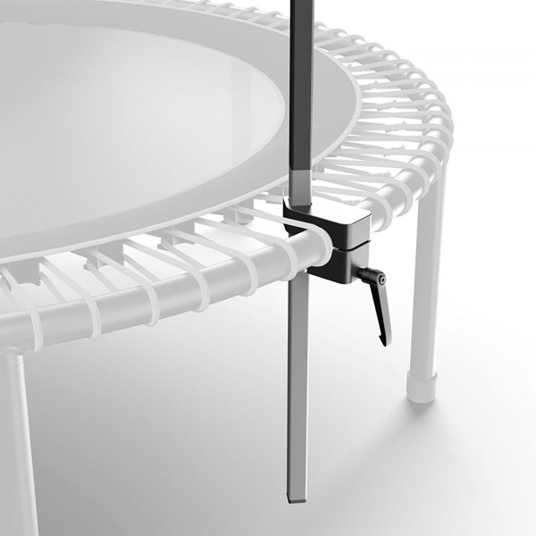 Front view of the bellicon T Bar Handle attached to the trampoline.