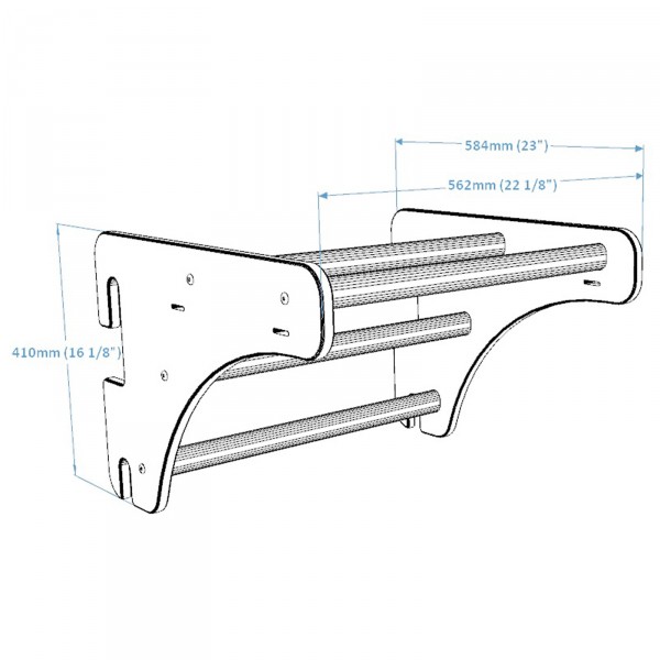 BenchK Pull Up Bar PB076 Oak - product dimensions