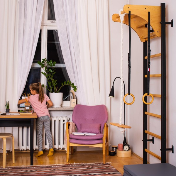 BenchK Pull Up Bar PB076 Oak - space-saving solution
