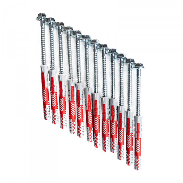 BenchK Fischer 10 x 80 Expansion Plugs with Wall Bar Screws (12 Pcs.) - easy wall bar installation
