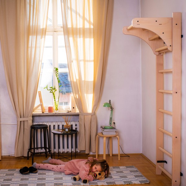 BenchK 111 Series 1: 100 Wall Bars + Pull Up Bar PB204 - in a living room