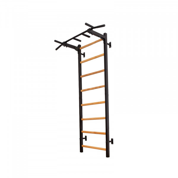 Black BenchK 200 wall bars with steel pull up bar attached