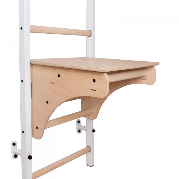 BenchK 212 W + A204 Series 2: 200 Wall Bars + Wooden Pull Up Bar + Gymnastics Accessories for Children + BenchTop - close-up view