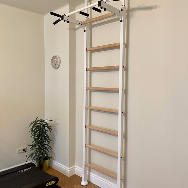 BenchK 521 Wall Bars White - angled view