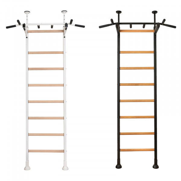 Front view of BenchK 521 Wall Bars in white and black colour options