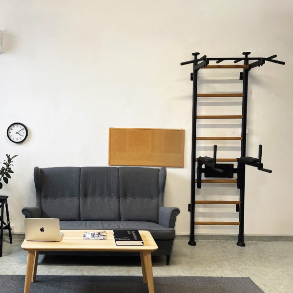 BenchK 522B Series 5: 521 Wall Bars (Black) + Dip Bar (Black) - assembled