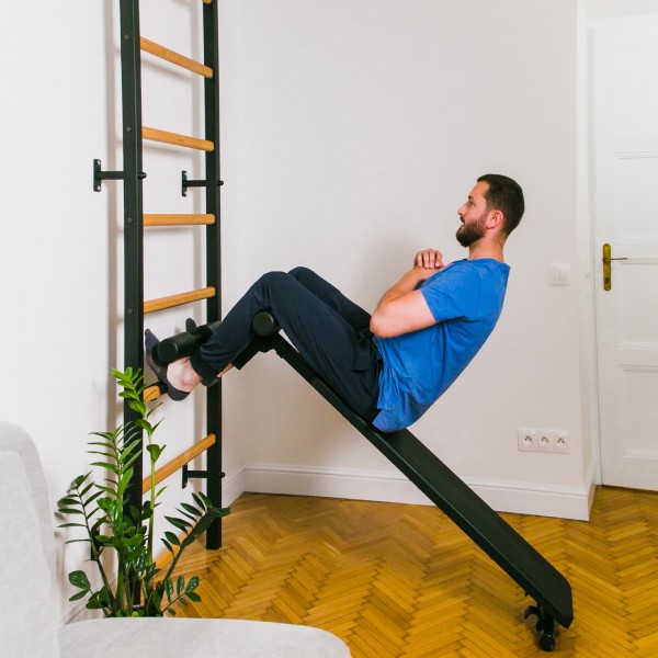 BenchK B1 Weight Bench Black - in use during a workout