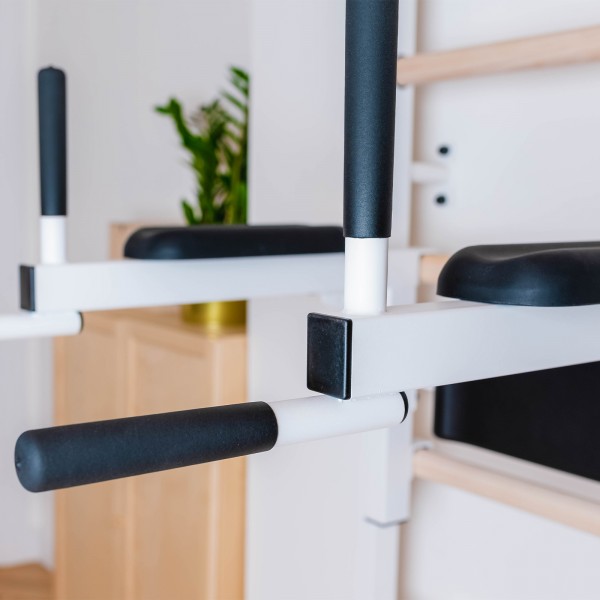 BenchK Dip Bar DB1W White - armrests