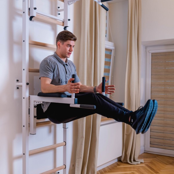 BenchK Dip Bar DB1W White - man during a workout