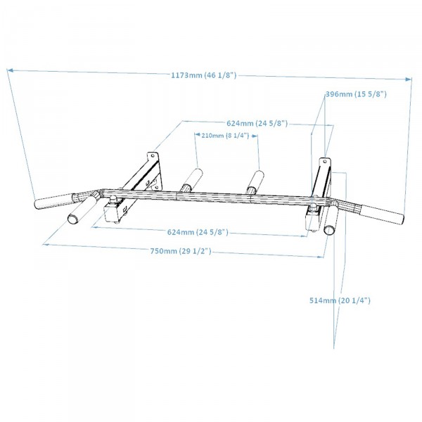 BenchK Pull Up Bar PB2 - product dimensions