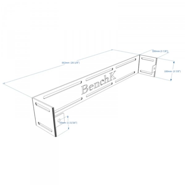 BenchK Wall Holders + S8 - product dimensions