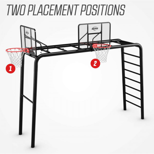 BERG PlayBase Basketball Hoop shown with two mounting options