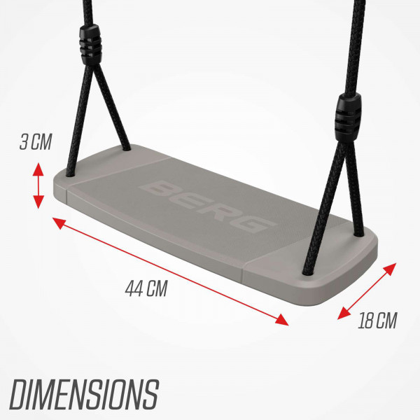 BERG PlayBase Seat Swing with dimensions shown