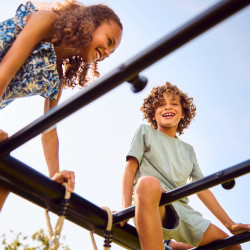 Children climbing on the BERG PlayBase