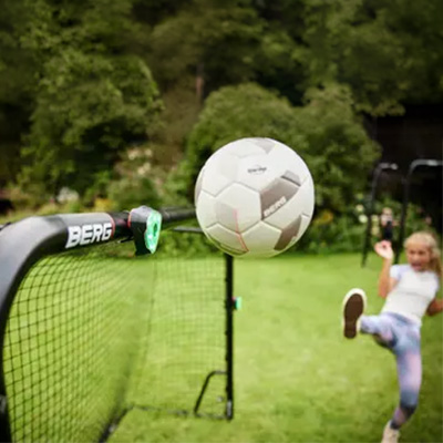 Model using the BERG Infinity Pods Set 6 with a BERG SportsGoal