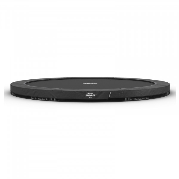 Front view of the grey 330 cm BERG Sports Champion InGround Trampoline