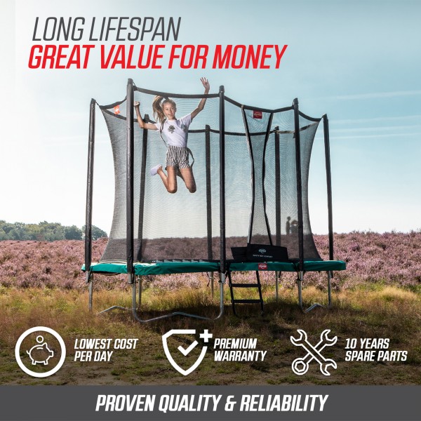 Durable and long-lasting BERG trampoline.