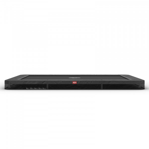 Front view of the grey 410cm BERG Sports Ultim Favorit InGround Trampoline.