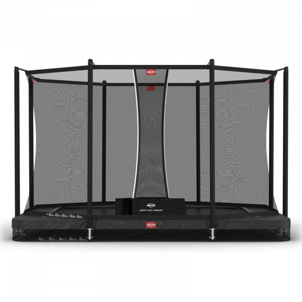 Front view of the grey 330cm BERG Ultim Favorit InGround Trampoline.