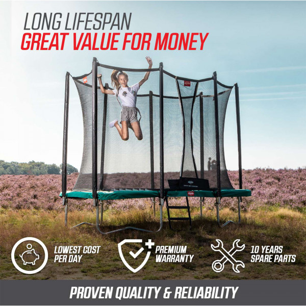 Durable and long-lasting BERG trampoline.