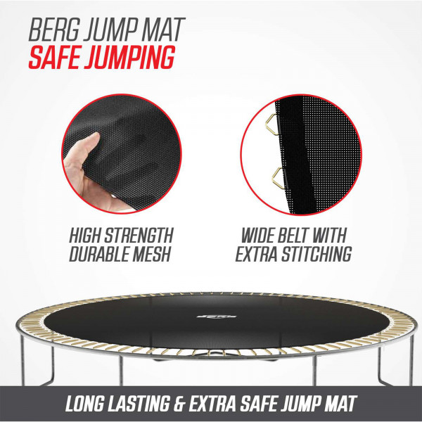 Close-up of the jumping mat on the BERG trampoline.
