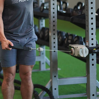 Image of a model using the VOLTRA I featuring the Sliding Rack Mount