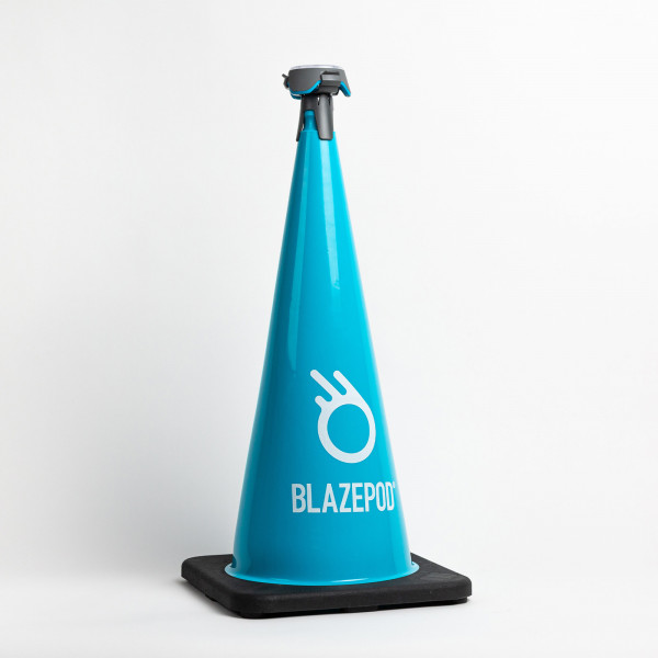 Side view of BlazePod XL Cone Duo with Pod and adapter