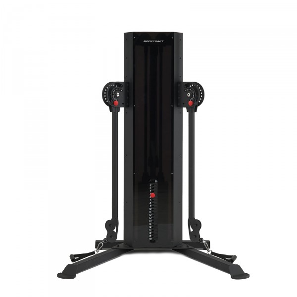 Frontal view showing the BodyCraft EFT Functional Trainer with arms down
