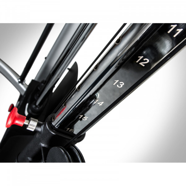 Height adjustment rail on the BodyCraft HFT Functional Trainer