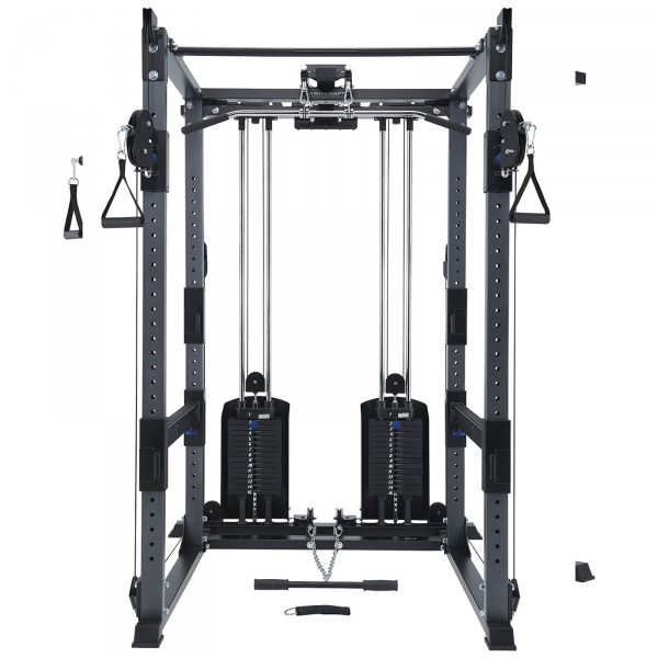 Front view of the BodyCraft F438 RFT Attachment fitted on the F430 Power Rack.
