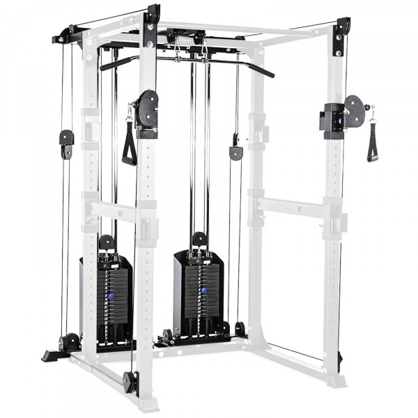 Angled view of the BodyCraft F438 RFT Attachment for the F430 Power Rack.