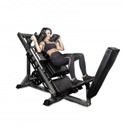 Easily switch between leg press, hack squat, and hip sled positions.