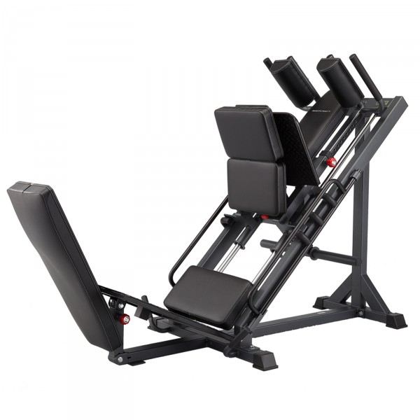Industrial-grade steel construction of the BodyCraft F660 3-in-1 Adjustable Leg Press, Hack Squat & Hip Sled Machine ensures stability and durability.
