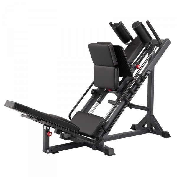 The BodyCraft F660 3-in-1 Adjustable Leg Press, Hack Squat & Hip Sled Machine features a safety-first design with lockout positions and safety stops.