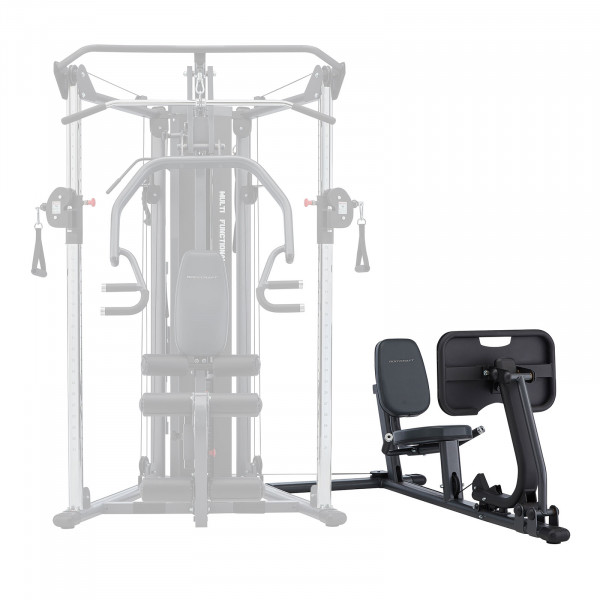 Image of the leg press station attached to the BodyCraft MFT - front view