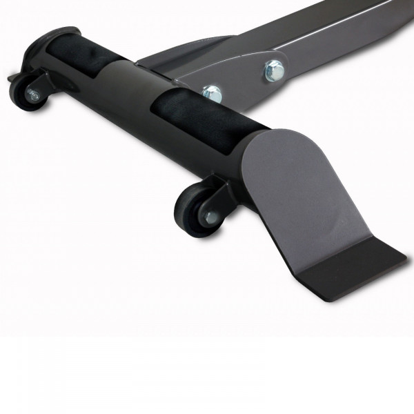 Transport wheels and handle close up