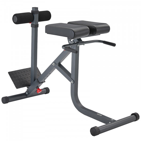 Angled front-right view of the BodyCraft F670 Hyper Extension Bench with handles visible